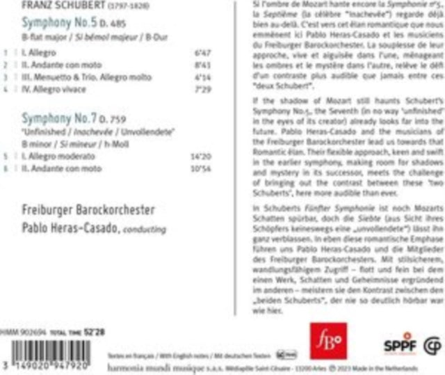 Schubert Symphonies Nos. 5 & 7 Unfinishe