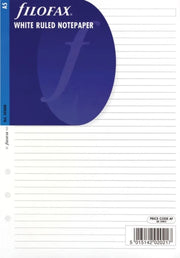 Filofax A5 White Ruled Notepaper Single