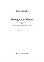Message Pour Grard Mezzosoprano Ensemble By Saariaho Kaija