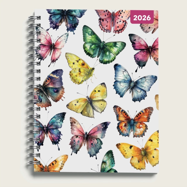Butterflies Illustrated 2026 A5 Spiral D