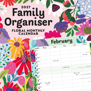 Family Organiser Floral 2027 Square Wall By Red Robin