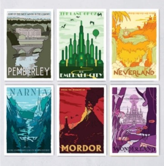 Fictional Travel Poster 12 Postcard Set