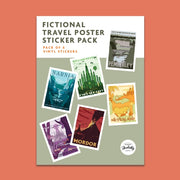 Fictional Travel Poster Sticker Pack Of6