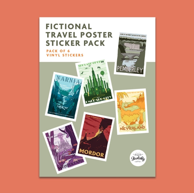 Fictional Travel Poster Sticker Pack Of6