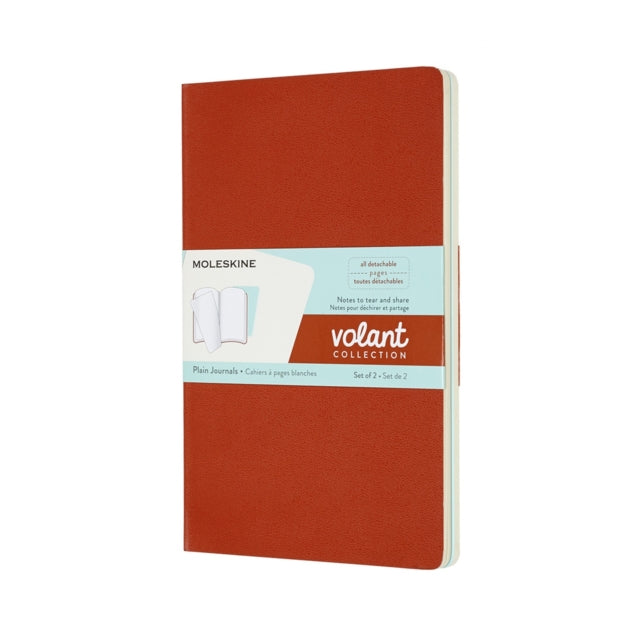 Volant Journals Large Plain Coral Orange