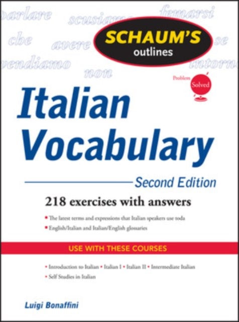 Schaums Outline Of Italian Vocabulary Re By Bonaffini, Luigi