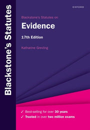 Blackstones Statutes On Evidence 2022-