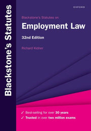 Blackstones Statutes On Employment Law By Richard Kidner