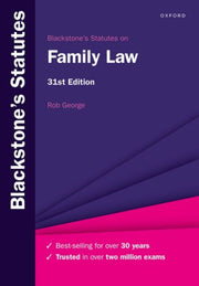 Blackstones Statutes On Family Law 31e P