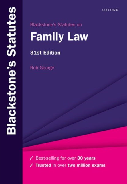 Blackstones Statutes On Family Law 31e P