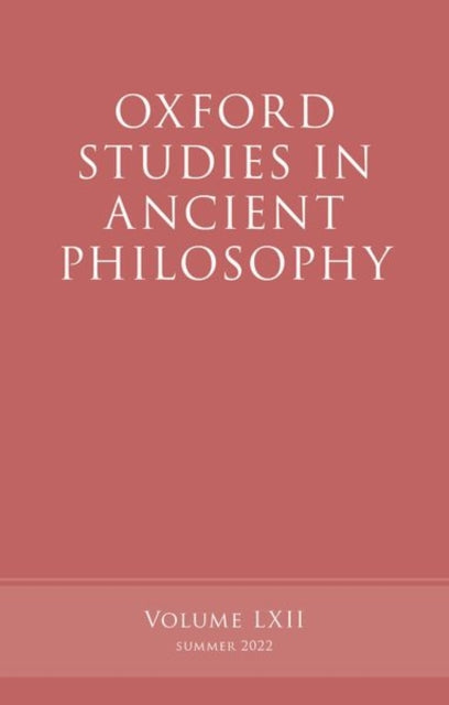 Oxford Studies In Ancient Philosophy V