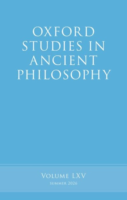 Oxford Studies In Ancient Philosophy