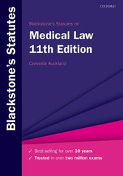 Blackstones Statutes On Medical Law 11e By Auckland