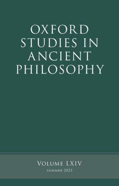 Oxford Studies In Ancient Philosophy V