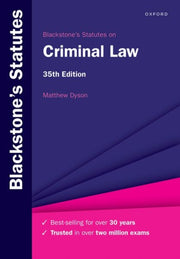 Blackstones Statutes On Criminal Law