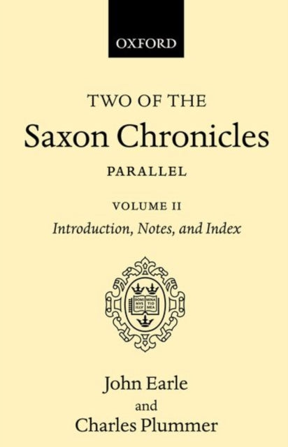 Two Saxon Chronicles Vol 2 C By Earle