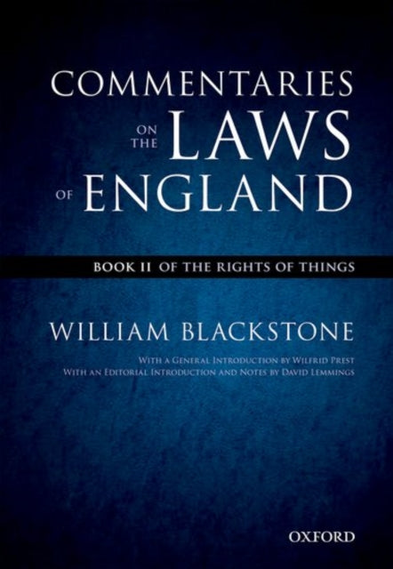 Oxford Edition Of Blackstones Com By Blackstone, William