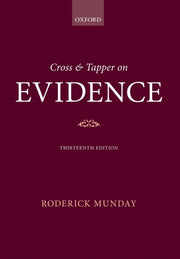 Cross Tapper On Evidence 13e Paperback