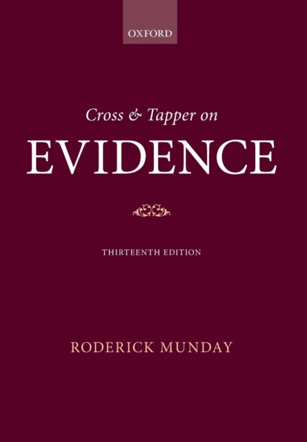 Cross Tapper On Evidence 13e Paperback