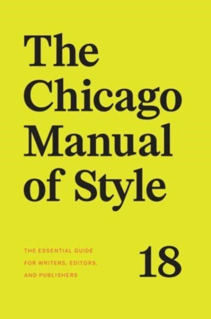 Chicago Manual Of Style 18th Edition