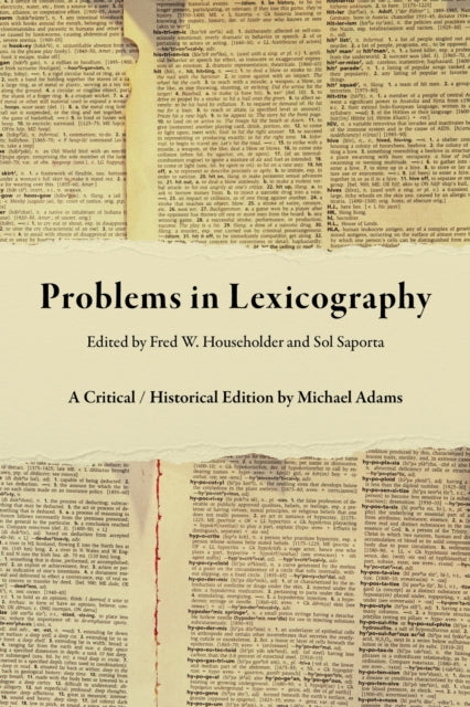 Problems In Lexicography