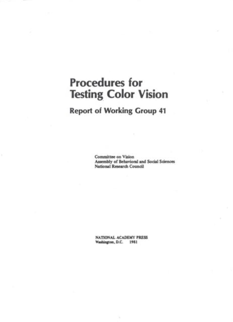 Procedures For Testing Color Vision