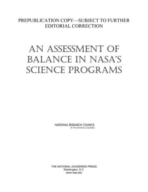 An Assessment Of Balance In Nasa's Scien By Author Stated, No