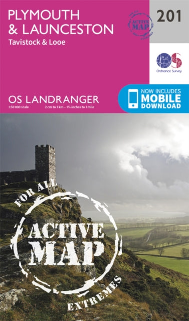 Landranger Active 201 Plymouth Launcesto