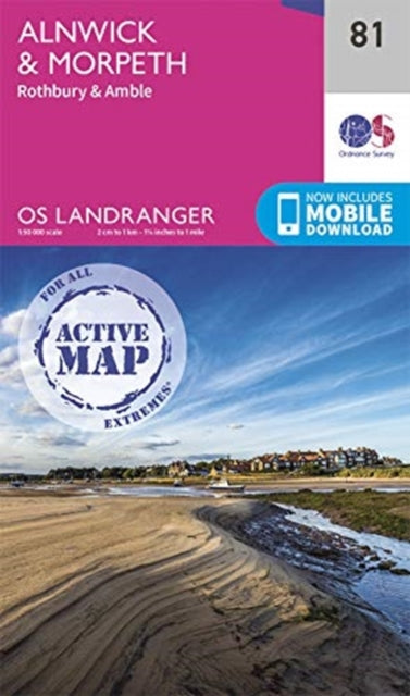 Landranger Active 81 Alnwick Morpeth Rot