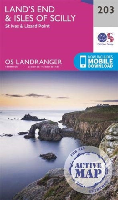 Landranger Active Map 203 Lands End Isle