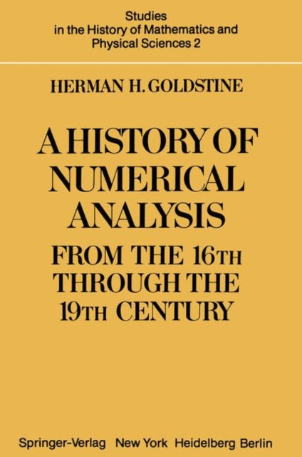 A History Of Numerical Analysis From The