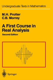A First Course In Real Analysis By Protter, Murray H.