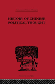 History Of Chinese Political Thought