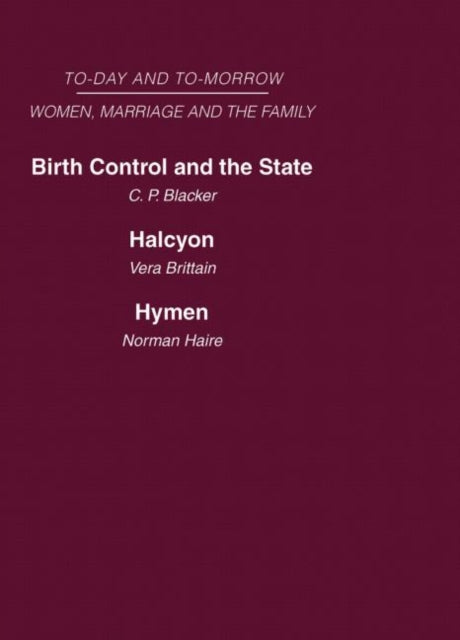 Today & Tomorrow Volume 3 Women Marriage