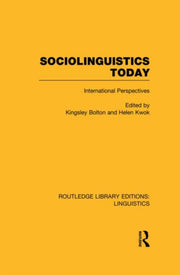Sociolinguistics Today (rle Linguistics