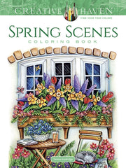 Spring Scenes Coloring Book