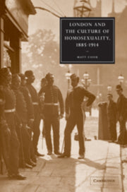 London And The Culture Of Homosexuality By Cook, Matt