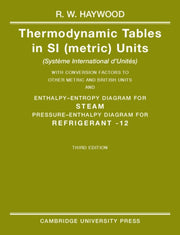 Thermodynamic Tables In Si Metric Units By Haywood, R. W.