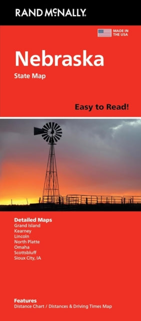 Nebraska State Map By Rand Mcnally