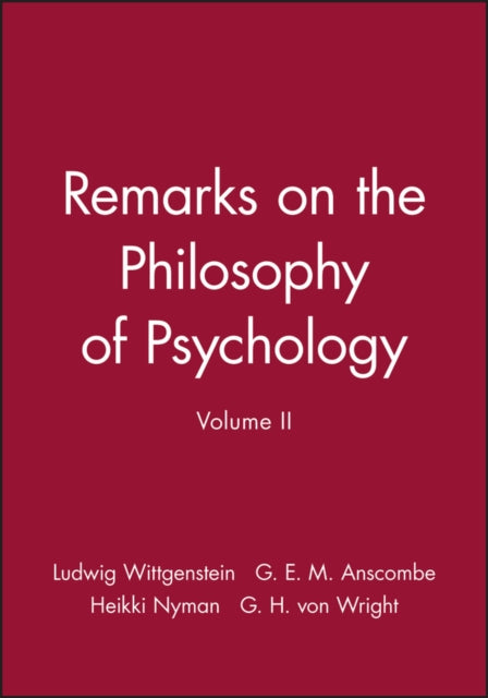 Remarks On The Philosophy Of Psychology By Wittgenstein