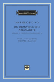 On Dionysius The Areopagite Volume 2 By Ficino, Marsilio