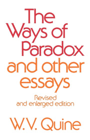 The Ways Of Paradox And Other Essays Re By Quine, W V