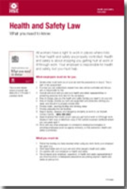 Health & Safety Law What You Need To Kno By Health And Safety E