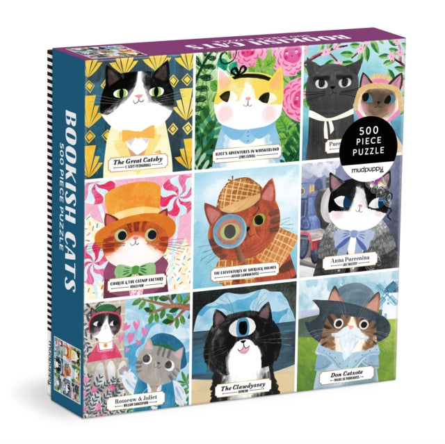 Bookish Cats 500 Piece Family Puzzle By Mudpuppy