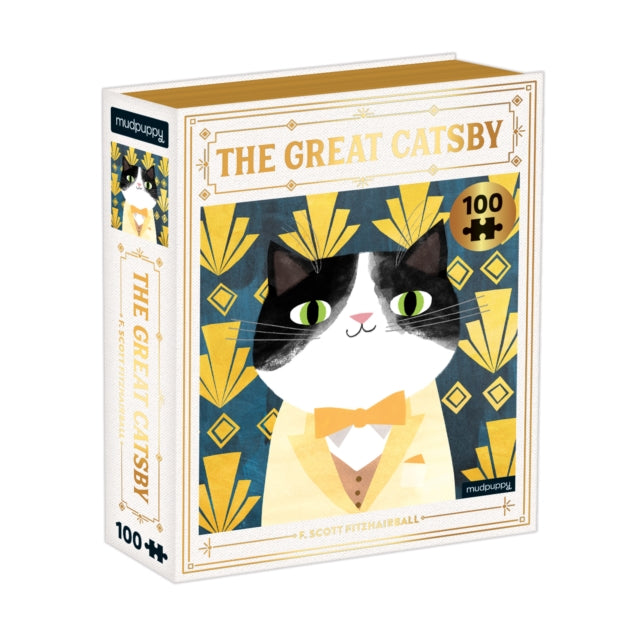 Great Catsby Bookish Cats 100 Piece Puzz By Mudpuppy