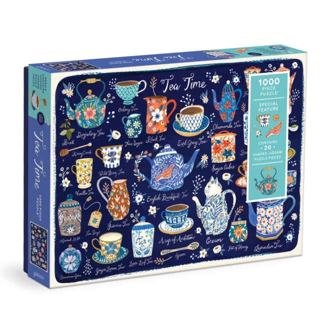 Tea Time 1000 Pc Puzzle With Shaped Pcs By Galison  Christine D