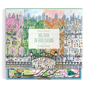 Dog Park In Four Seasons Greeting Card