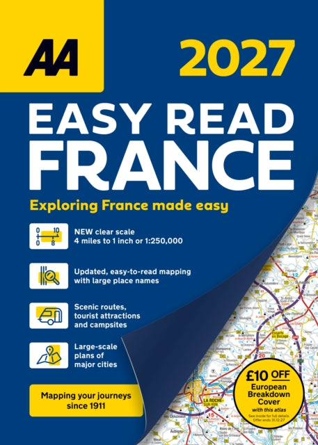 Aa Easy Read Atlas France Spiral 2027 By Aa Publishing