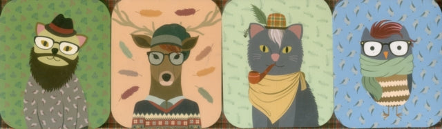 4 Mini Pads Hipster Animals