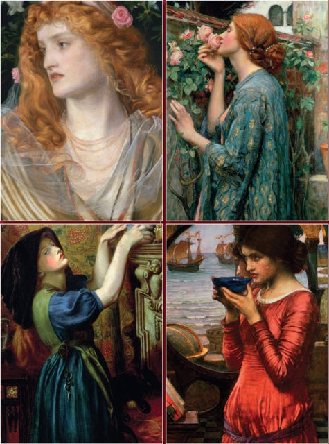 Set Of 4 Magnetic Notepads Preraphaelite